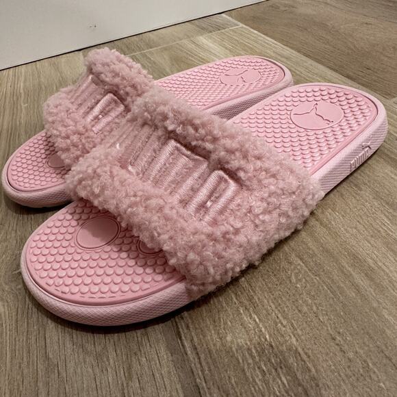 Puma Pink Cool Cat Sherpa Slide Sandals - Picture 5 of 9